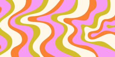 Soyut Geometrik Dalga Arkaplanı. Havalı Sanat Vektörü Tasarımı. Havalı Trippy Hippy Deseni. Psikedelik Y2k dokusu. Retro Eğlenceli Bg. 