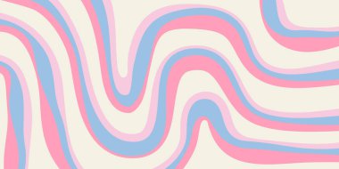 Gökkuşağı Dalgalı Soyut Arka Taraf. Havalı Renkli Oyuncu dokusu. Şahane Psikedelik Çizgiler. Y2k Komik Vektör dokusu. Pop Art Retro Bg.