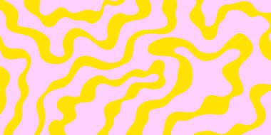 Soyut Geometrik Dalga Arkaplanı. Havalı Sanat Vektörü Tasarımı. Havalı Trippy Hippy Deseni. Psikedelik Y2k dokusu. Retro Eğlenceli Bg.