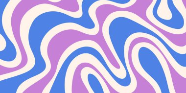 Soyut Trippy Hand Çizim Model Vektör Tasarımı. Eğlenceli Vintage Y2k Dalgalı Doku. Falchedelic Kıvrımlı Arkaplan.