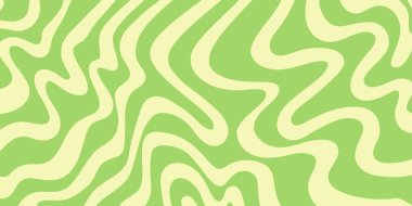 Soyut Trippy Hand Çizim Model Vektör Tasarımı. Eğlenceli Vintage Y2k Dalgalı Doku. Falchedelic Kıvrımlı Arkaplan.