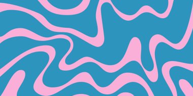 Soyut Trippy Hand Çizim Model Vektör Tasarımı. Eğlenceli Vintage Y2k Dalgalı Doku. Falchedelic Kıvrımlı Arkaplan.