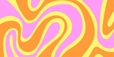 Soyut Trippy Hand Çizim Model Vektör Tasarımı. Eğlenceli Vintage Y2k Dalgalı Doku. Falchedelic Kıvrımlı Arkaplan.