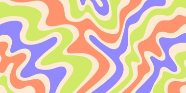 Havalı Soyut Psikedelik Arkaplan. Vektör Tasarımı Enfes Y2k dokusu. El Çizimi Trippy Arka Arkaplanı.