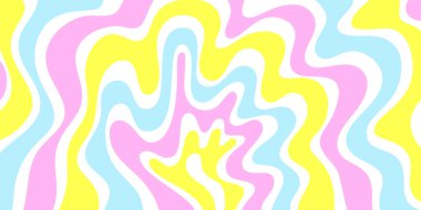 Havalı Soyut Psikedelik Arkaplan. Vektör Tasarımı Enfes Y2k dokusu. El Çizimi Trippy Arka Arkaplanı.