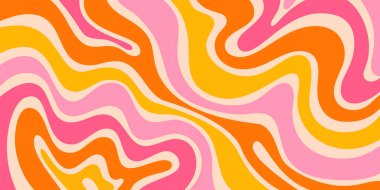 Havalı Soyut Psikedelik Arkaplan. Vektör Tasarımı Enfes Y2k dokusu. El Çizimi Trippy Arka Arkaplanı.