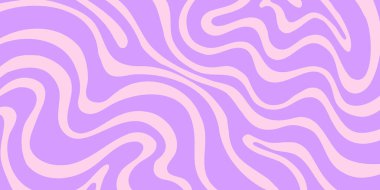 Soyut Trippy Lines Destern. Havalı Retro Doku. Psychedelic Wavy Illustration. Geometrik Funky Vintage Vektör Arkaplanı.