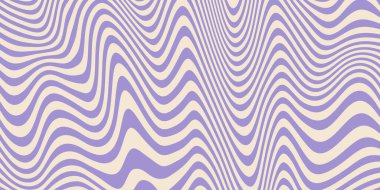 Havalı Hippi Dalga Hattı Modeli. Psikedelik Y2k Soyut Geometrik Çizgili Doku. 