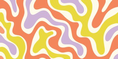 Psychedelic trippy y2k retro arka plan vektör tasarımı. Harika soyut hippi modeli. Serin geometrik dalga dokusu.