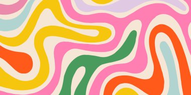 Psychedelic trippy y2k retro arka plan vektör tasarımı. Harika soyut hippi modeli. Serin geometrik dalga dokusu.