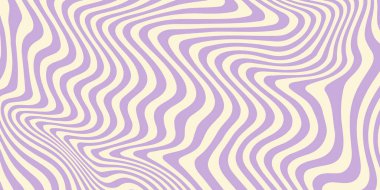 Cool Groovy Vector Geometrik Soyut Desen Dokuları. Dalgalı Çizgiler Arkaplanı.