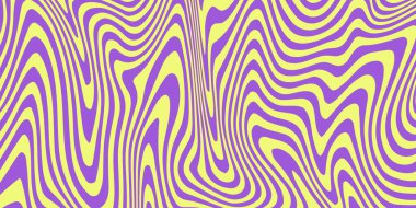 Cool Groovy Vector Geometrik Soyut Desen Dokuları. Dalgalı Çizgiler Arkaplanı.