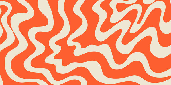 Абстрактный Trippy Drawn Groovy Path Vector Design. Fun Vintage Y2k Wavy Texure. Психоделический фон.