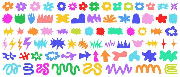 Soyut Organik Şekiller Vektör Tasarımı. Model Geometrik Doodle elementleri. Harika Biçimler.