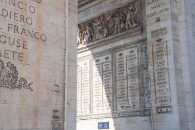 Paris, Fransa. Ağustos 2022. Paris 'teki d' Etoile Meydanı 'ndaki Zafer Takı. Yüksek kalite fotoğraf