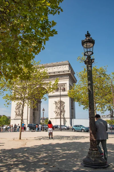 Párizs Franciaország 2022 Augusztus Arc Triomph Place Etoile Párizsban Kiváló — Stock Fotó