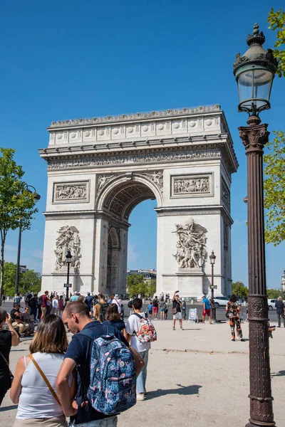 Paris Frankreich August 2022 Der Triumphbogen Auf Der Place Etoile — Stockfoto