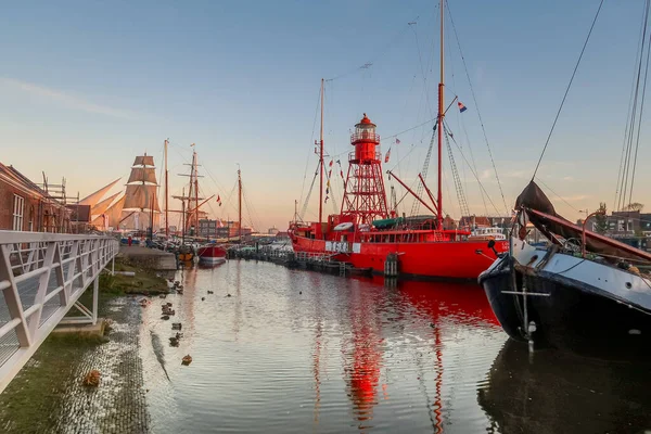 stock image Den Helder, Netherlands. November 2022. Lightship Texel in the harbor of Den Helder. High quality photo