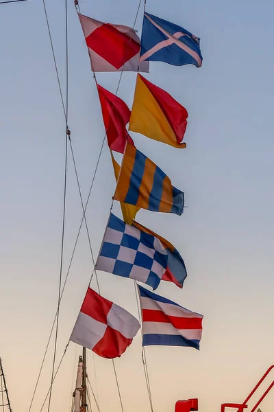 Ден Хельдер Нідерланди Листопад 2022 Кольорові Сигнальні Прапори Гавані Ден — стокове фото