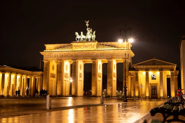 Berlin Németország 2022 November Brandenburgi Kapu Berlinben Éjszaka Kiváló Minőségű — Stock Fotó