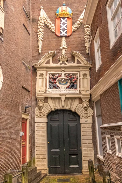 stock image Amsterdam, Netherlands. October 2022. The old entrance gate of the orphanage in Amsterdam. High quality photo