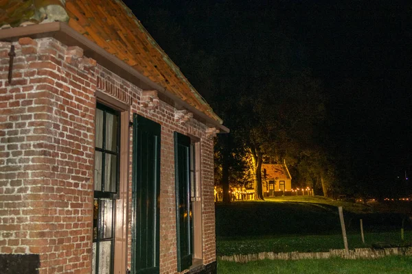 Enkhuizen Paesi Bassi Ottobre 2022 Scena Serale Dei Vecchi Cottage — Foto Stock