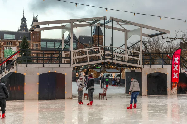 네덜란드 암스테르담 2022 암스테르담에 박물관에 아이스 스케이팅 고품질 — 스톡 사진