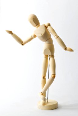 Den Helder, Netherlands. January 2023. Wooden dummy in different poses. High quality photo