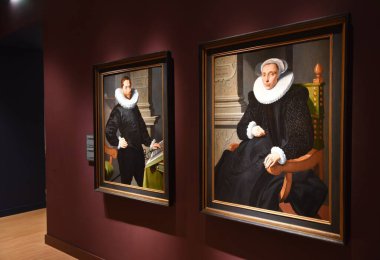 Alkmaar, Netherlands. January 2023. Oil paintings at the Stedelijk Museum in Alkmaar. High quality photo