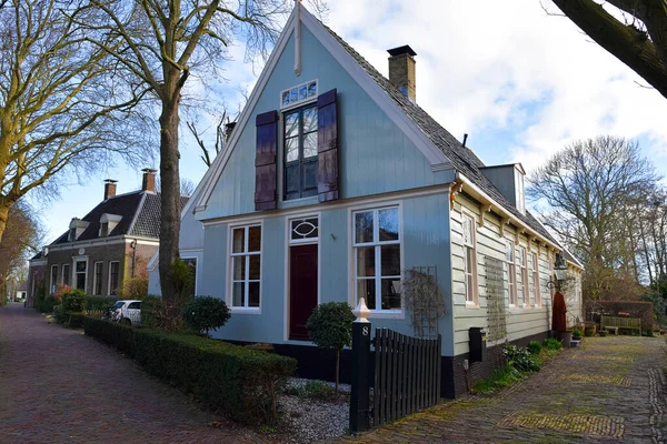Broek Waterland Netherlands February 2023 Wooden Facades Old Houses Broek — Foto de Stock