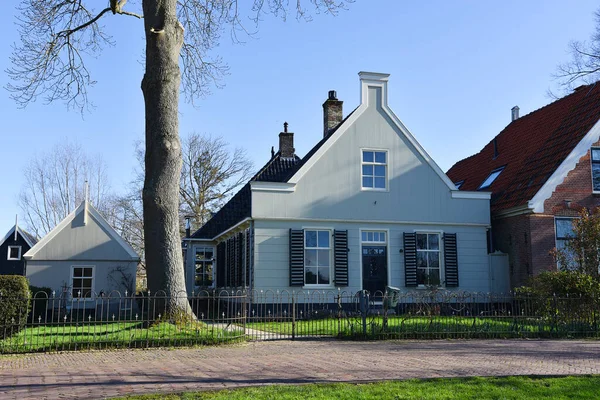 Ámsterdam Países Bajos Febrero 2023 Las Fachadas Madera Las Casas — Foto de Stock
