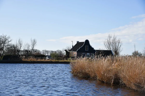 Broek Waterland Netherlands February 2023 Wooden Facades Old Houses Broek — стоковое фото