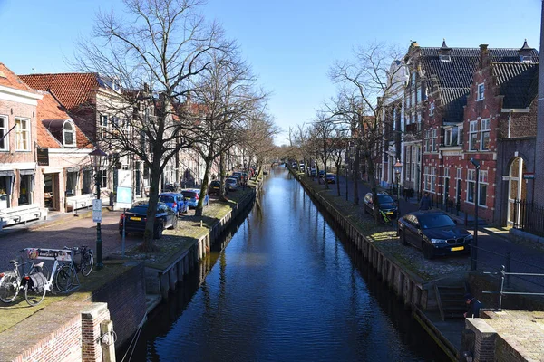 Edam Nederland Februari 2023 Grachten Edam Hoge Kwaliteit Foto — Stockfoto