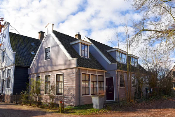 Broek Waterland Netherlands February 2023 Wooden Facades Old Houses Broek —  Fotos de Stock
