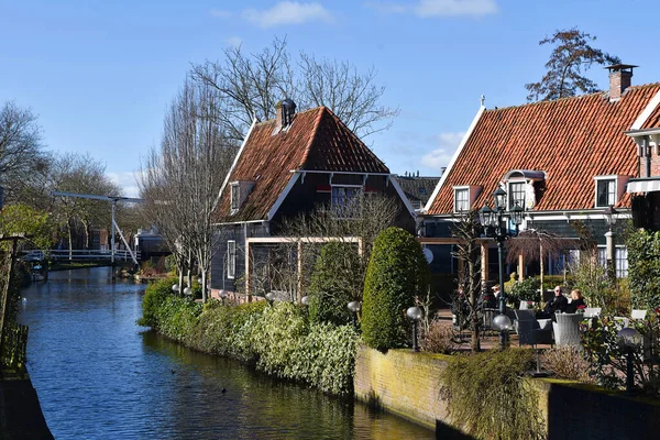 Edam Hollanda Şubat 2023 Hollanda Edam Daki Kanallar Yüksek Kalite — Stok fotoğraf