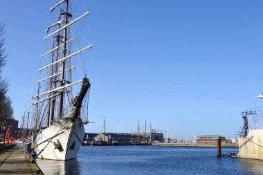 Den Helder, Hollanda. Nisan 2023. Clipper Artemis, Den Helder limanında. Yüksek kalite fotoğraf