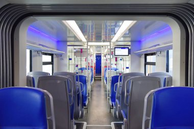 Utrecht, Hollanda. Mayıs 2023. Bir koşucunun içi, bir Alman treni. Yüksek kalite fotoğraf