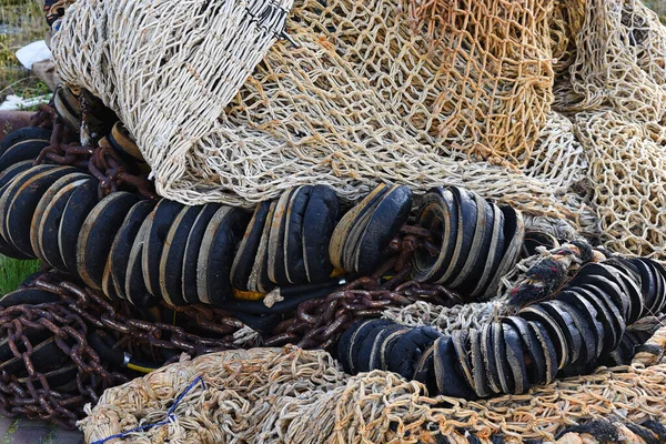 Дэн Хелдер Нидерланды Апреля 2022 Года Закрыть Рыболовные Сети Высокое — стоковое фото