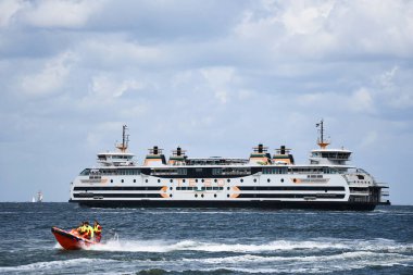 Den Helder, Hollanda. 2 Temmuz 2023. Dokter Wagemaker, Den Helder ve Texel arasındaki TESO feribotu. Yüksek kalite fotoğraf