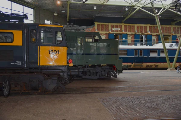 オランダのユトレヒト 2023年5月 ユトレヒトの鉄道博物館で古いオランダの列車 高品質の写真 — ストック写真