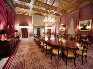 Amsterdam, Hollanda. 29 Ağustos 2023. Amsterdam 'daki Kraliyet Sarayı' nın içi. Yüksek kalite fotoğraf