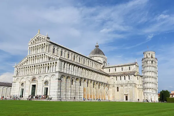 Pisa Talya Eylül 2923 Vaftizhane Duoma Katedral Eğimli Pisa Kulesi — Stok fotoğraf