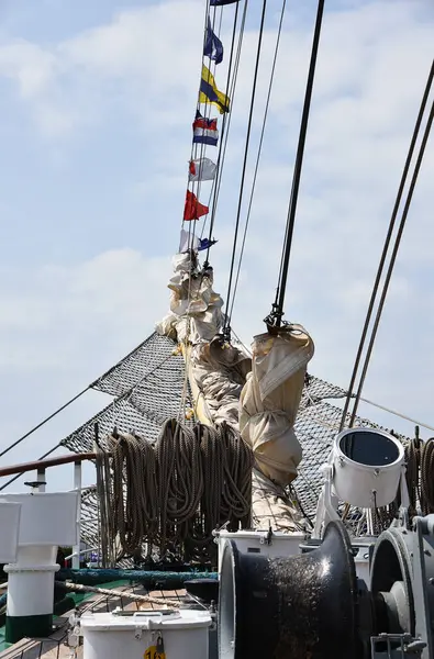 Den Helder, Hollanda. 2 Temmuz 2023. Eski yelkenli gemilerin donanımı. Yüksek kalite fotoğraf