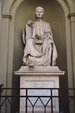 Floransa, İtalya. 17 Eylül 2023. Eski Floransa 'daki ünlü heykeller. Yüksek kalite fotoğraf