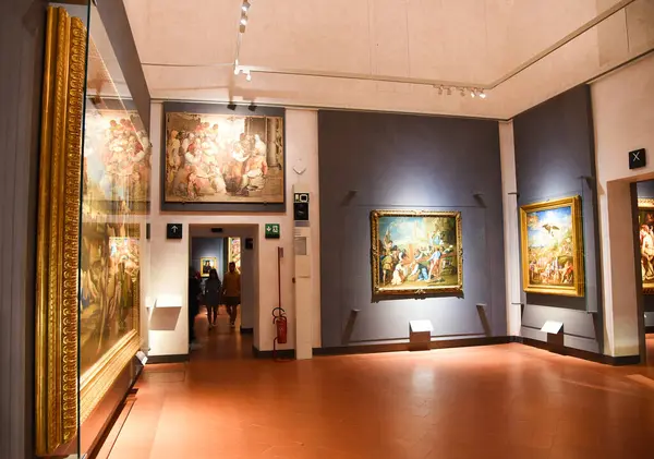 Florence Italy September 2023 Sculptures Paintings Famous Uffizi Museum Florence — Stock Photo, Image