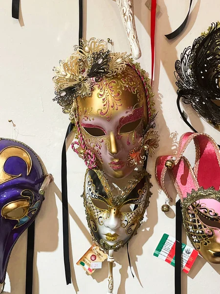 Florence Italy September 2023 Venetian Masks Souvenir Italy Displayed Shop — Stock Photo, Image