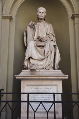 Floransa, İtalya. 17 Eylül 2023. Eski Floransa 'daki ünlü heykeller. Yüksek kalite fotoğraf