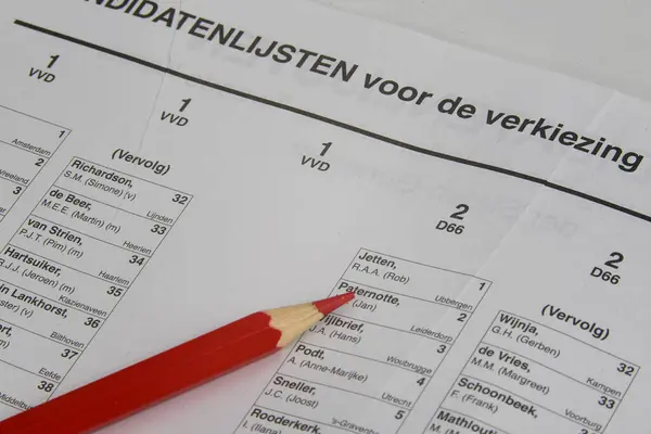 Netherlands, November 2023. Elections for the Dutch parliament. List of candidates. High quality photo