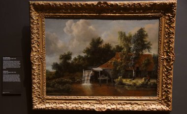 Amsterdam, Hollanda. 20 Ocak 2024.2 ünlü natürmort Hobbema ve Ruisdaal tarafından Amsterdam 'daki Rijksmuseum' da yapıldı. Yüksek kalite fotoğraf