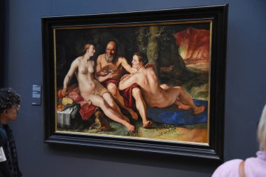Amsterdam, Hollanda. 24 Ocak 2024. Lot ve kızları, Hendrick Goltzius 'un bir tablosu. Yüksek kalite fotoğraf